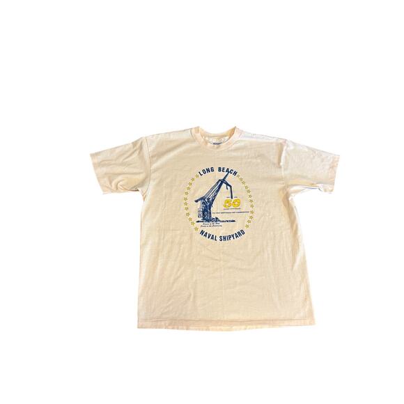 SALE [Vintage] 1993 Long Beach Naval Shipyard 50th Anniversary Tshirt - Size XL - Picture 1 of 3
